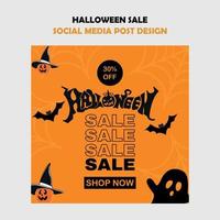 Halloween vendita e festa sociale media inviare design vettore