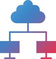 stile icona di cloud computing vettore