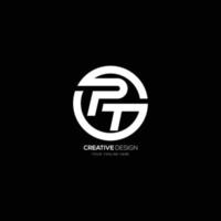 creativo lettera p t g cerchio forma monogramma logo vettore