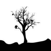 silhouette nero albero vettore illustrazione