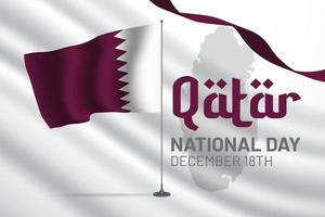 Qatar nazionale giorno dicembre 18 ° illustrazione orizzontale bandiera su isolato sfondo vettore