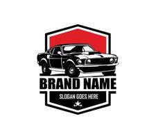 muscle car silhouette logo vettoriale concetto distintivo emblema isolato