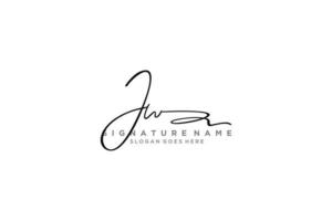 iniziale jw lettera firma logo modello elegante design logo cartello simbolo modello vettore icona