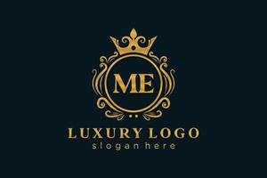 iniziale me lettera reale lusso logo modello nel vettore arte per ristorante, regalità, boutique, bar, Hotel, araldico, gioielleria, moda e altro vettore illustrazione.