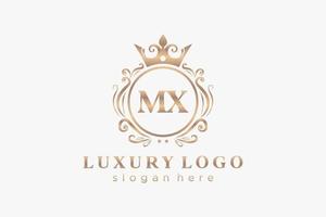 iniziale mx lettera reale lusso logo modello nel vettore arte per ristorante, regalità, boutique, bar, Hotel, araldico, gioielleria, moda e altro vettore illustrazione.