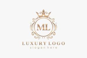 iniziale ml lettera reale lusso logo modello nel vettore arte per ristorante, regalità, boutique, bar, Hotel, araldico, gioielleria, moda e altro vettore illustrazione.
