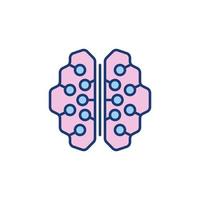 neurone connessioni nel umano cervello colorato vettore icona