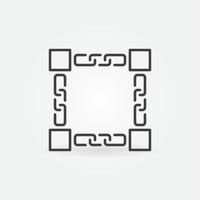 Catene con blocchi linea icona. blockchain tecnologia simbolo vettore