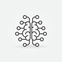 neurone connessioni nel umano cervello linea icona - vettore simbolo