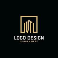 vt iniziale monogramma logo design con piazza forma design idee vettore