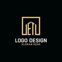 et iniziale monogramma logo design con piazza forma design idee vettore
