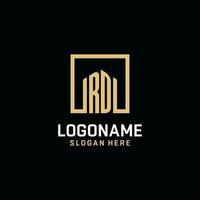 rd iniziale monogramma logo design con piazza forma design idee vettore