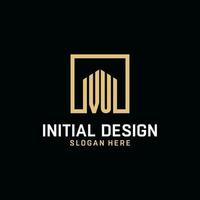 vu iniziale monogramma logo design con piazza forma design idee vettore