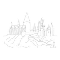 linea hogwarts castello. vettore illustrazione