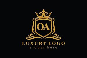 iniziale oa lettera reale lusso logo modello nel vettore arte per ristorante, regalità, boutique, bar, Hotel, araldico, gioielleria, moda e altro vettore illustrazione.