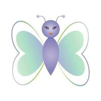 bellissimo cartone animato personaggio signora farfalla vettore illustrazione
