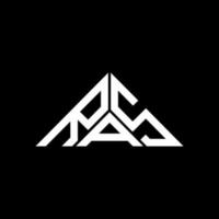 ras lettera logo creativo design con vettore grafico, ras semplice e moderno logo nel triangolo forma.