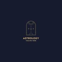 astrologia logo design modello. geometrico logo design con celeste linea arte. vettore illustrazione.