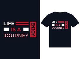 vita è un' viaggio godere illustrazioni per pronti per la stampa magliette design vettore