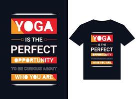 yoga è il Perfetto opportunità per essere curioso di chi voi siamo illustrazioni per pronti per la stampa magliette design vettore
