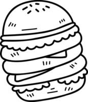 mano disegnato delizioso hamburger illustrazione vettore