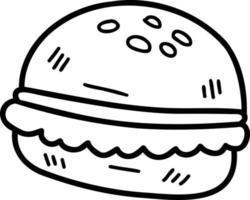 mano disegnato delizioso hamburger illustrazione vettore