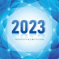 2023 contento nuovo anno blu poligono celebrazione carta sfondo vettore
