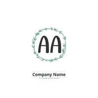 aa iniziale grafia e firma logo design con cerchio. bellissimo design manoscritto logo per moda, squadra, nozze, lusso logo. vettore