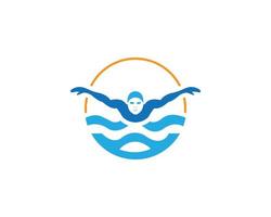 moderno nuoto logo disegni moderno vettore creativo concetto modello.