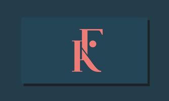 alfabeto lettere iniziali monogramma logo kf, fk, k e f vettore