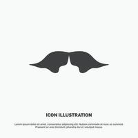 baffi. fricchettone. movember. maschio. uomini icona. glifo vettore grigio simbolo per ui e ux. sito web o mobile applicazione