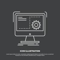 comando. computer. funzione. processi. progresso icona. linea vettore simbolo per ui e ux. sito web o mobile applicazione