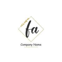 fa iniziale grafia e firma logo design con cerchio. bellissimo design manoscritto logo per moda, squadra, nozze, lusso logo. vettore