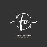 fa iniziale grafia e firma logo design con cerchio. bellissimo design manoscritto logo per moda, squadra, nozze, lusso logo. vettore