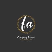 fa iniziale grafia e firma logo design con cerchio. bellissimo design manoscritto logo per moda, squadra, nozze, lusso logo. vettore