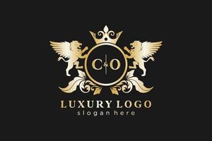 iniziale co lettera Leone reale lusso logo modello nel vettore arte per ristorante, regalità, boutique, bar, Hotel, araldico, gioielleria, moda e altro vettore illustrazione.