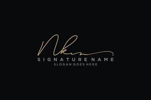 iniziale nk lettera firma logo modello elegante design logo cartello simbolo modello vettore icona