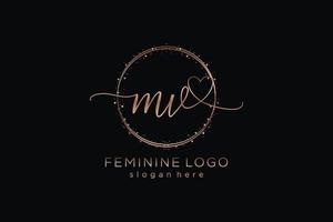 iniziale mv grafia logo con cerchio modello vettore logo di iniziale nozze, moda, floreale e botanico con creativo modello.