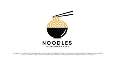 tagliatelle e ciotola logo design modello per spaghetto resto con creativo moderno concetto vettore