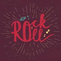 lettering rock and roll vettore