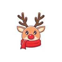 Natale e nuovo anno concetto. vivace vettore illustrazione di Natale cervo nel cartone animato stile. vivido Immagine Perfetto per ragnatela siti, libri, negozi, I negozi
