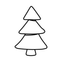 singolo mano disegnato nuovo anno e natale scarabocchio albero. vettore illustrazione per inverno saluto carte, manifesti, adesivi e di stagione design.