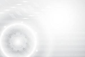 astratto bianca e grigio geometrico tecnologia sfondo con Ingranaggio, moderno linea, futuristico luce. vettore, illustrazione. vettore