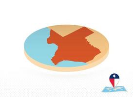 Texas stato carta geografica progettato nel isometrico stile, arancia cerchio carta geografica. vettore