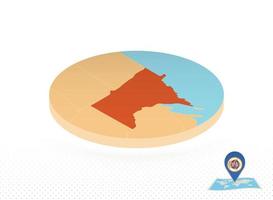 Minnesota stato carta geografica progettato nel isometrico stile, arancia cerchio carta geografica. vettore
