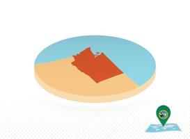 Washington stato carta geografica progettato nel isometrico stile, arancia cerchio carta geografica. vettore