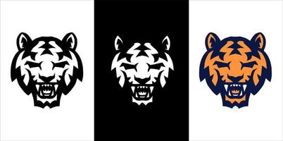 tigre icona con tre colore variazioni vettore