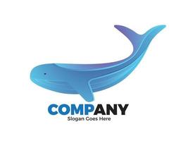 balena pesce animale logo design vettore