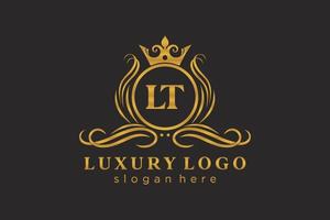 iniziale lt lettera reale lusso logo modello nel vettore arte per ristorante, regalità, boutique, bar, Hotel, araldico, gioielleria, moda e altro vettore illustrazione.