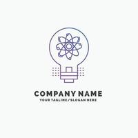 idea. innovazione. luce. soluzione. avviare viola attività commerciale logo modello. posto per tagline vettore